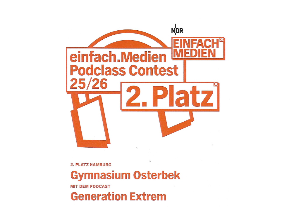 Urkunde für den 2.Platz bei der NDR Podclass-Class