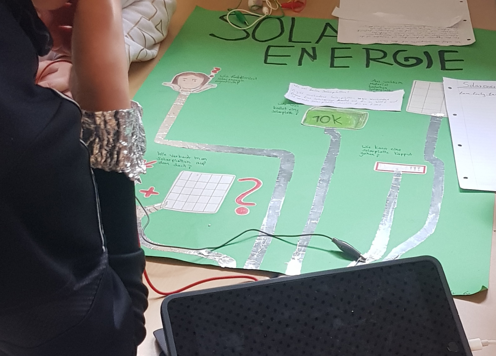 Schüler:innen erstellen Poster zum Thema Solarenergie