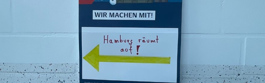 Schild der Aktion Hamburg räumt auf
