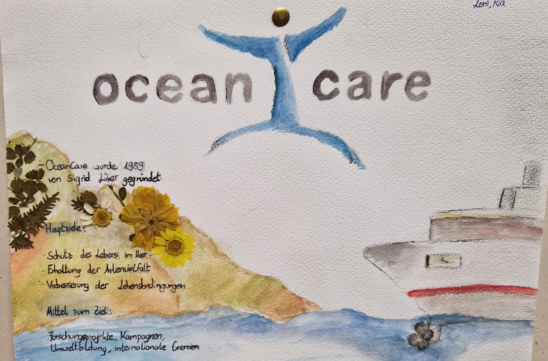 Aquarell zu OceanCare von einer Schülerin gezeichnet